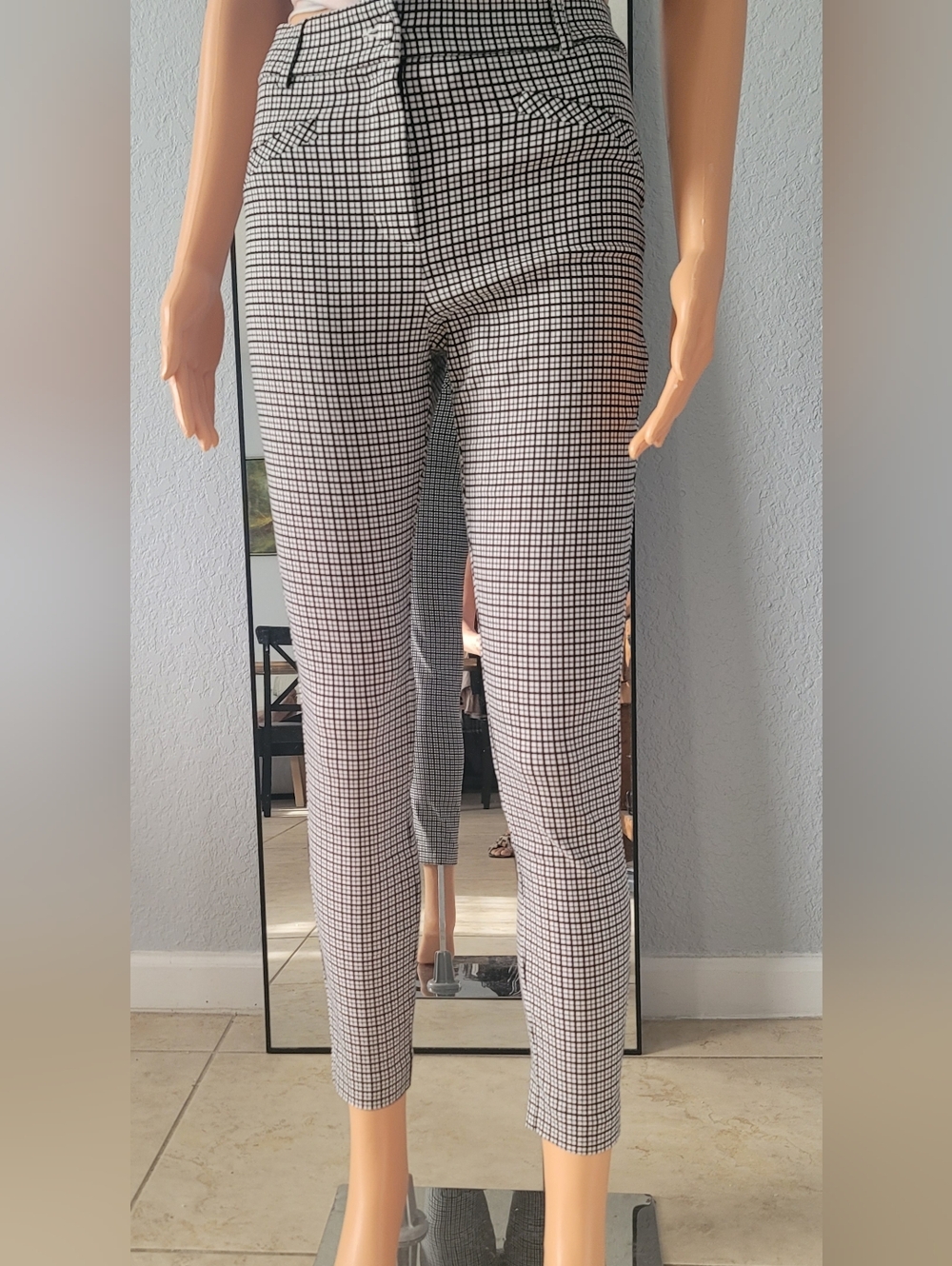 Primark Black & White Checked Ankle Pants